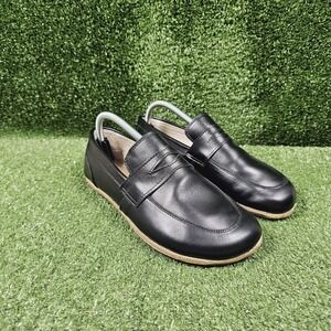 Earthing Harmony Black Leather Grounding Earthing Barefoot Penny Loafers Mens 9